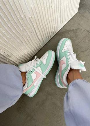 Nike sb dunk mint pink женские кроссовки найк аир джордан3 фото