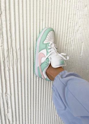 Nike sb dunk mint pink женские кроссовки найк аир джордан2 фото