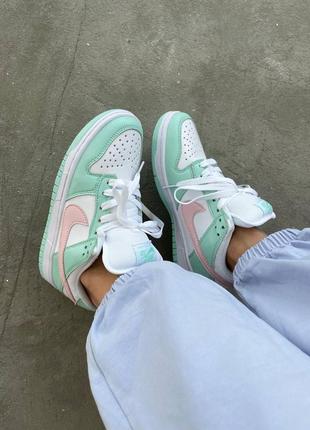 Nike sb dunk mint pink женские кроссовки найк аир джордан5 фото