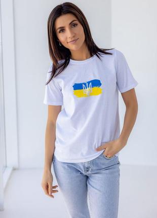 Жіноча біла футболка 100% бавовна