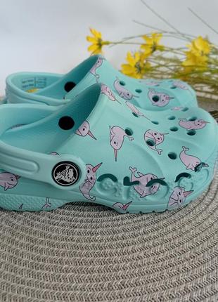 Сабо crocs девочке kids bayaband clog бирюзовый1 фото