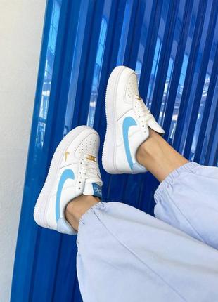 Nike air force 1 mini swoosh blue женские кроссовки найк аир форс4 фото