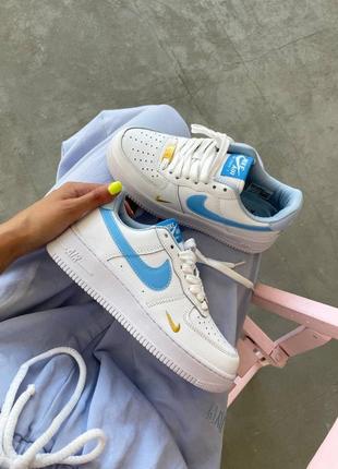 Nike air force 1 mini swoosh blue женские кроссовки найк аир форс1 фото