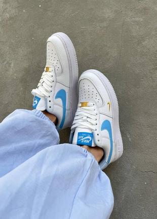 Nike air force 1 mini swoosh blue женские кроссовки найк аир форс5 фото