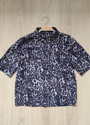 Шифоновая блуза в леопардовый принт / анималистичный принт3 фото