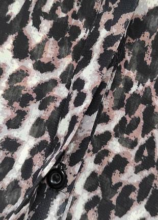 Шифонова блуза в леопардовий принт / анималистичный принт6 фото