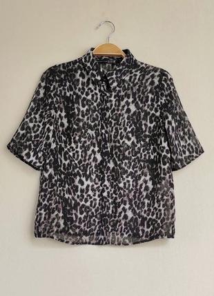 Шифоновая блуза в леопардовый принт / анималистичный принт2 фото