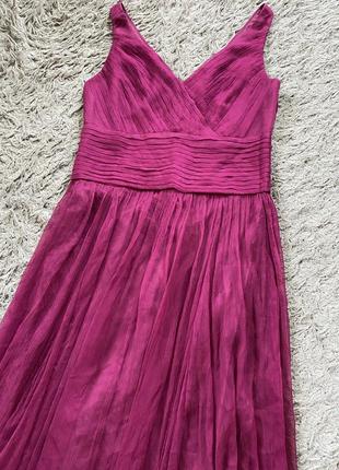 Шикарна вечірня бузкова сукня на випуск фіолетова легка довга у підлогу максі2 фото