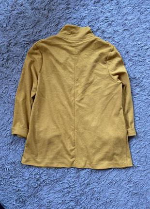 Жакет пиджак горчичный блейзер тканевый легкий яркий2 фото