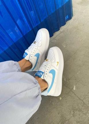 Nike air force 1 mini swoosh blue женские кроссовки найк аир форс8 фото