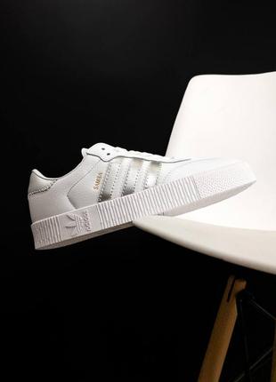 Adidas samba white silver жіночі кросівки адідас самба