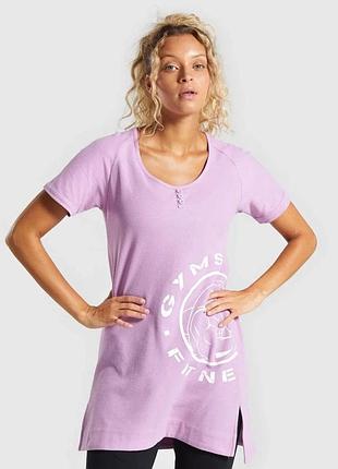 Женская удлинённая футболка gymshark legacy оригинал