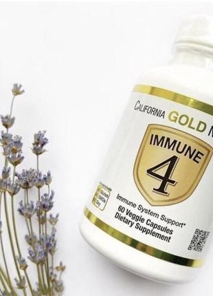 California gold nutrition, immune 4, засіб для зміцнення імунітету, 60 капсул