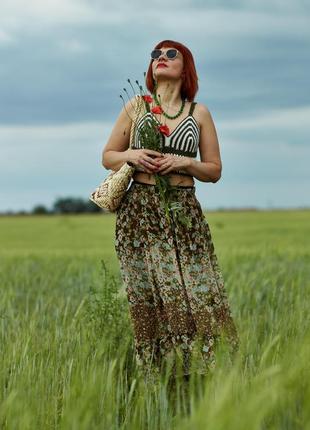 Спідниця з шифону в максимальній довжині