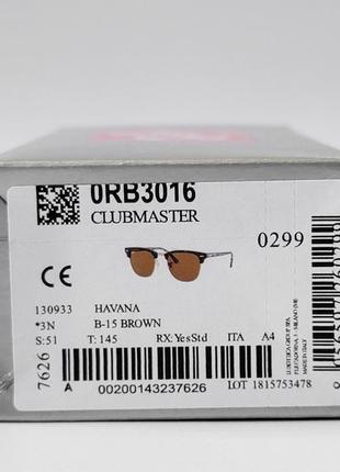 Солнцезащитные очки ray ban clubmaster, 0rb30168 фото