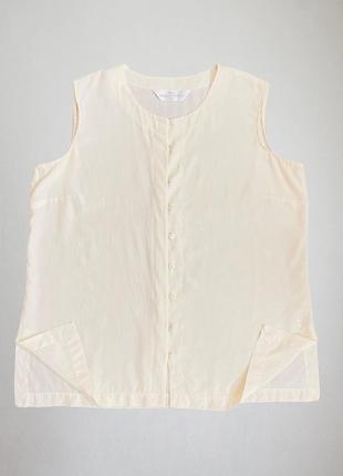 Винтажная нюдовая шёлковая кремовая блуза винтаж телесный топ шелк шовк m l3 фото