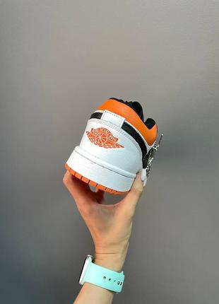 Nike air jordan 1 retro low black orange  женские кроссовки найк аир джордан5 фото