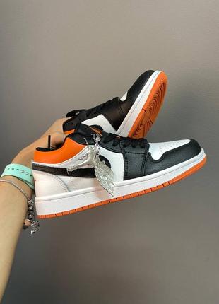 Nike air jordan 1 retro low black orange  женские кроссовки найк аир джордан6 фото