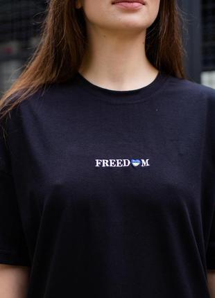Оверсайз футболка without freedom black woman 80486073 фото