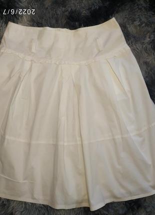 Белая пышная юбка-миди л-хл2 фото