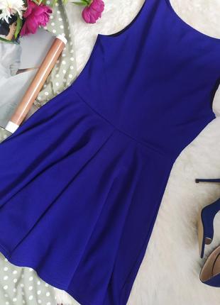 Синє (кольору електрик) плаття міні розмір m l бренду kiah3 фото