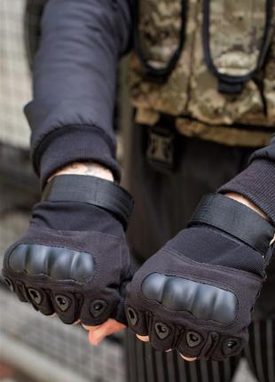 Військові тактичні перчатки without finger black	8048631