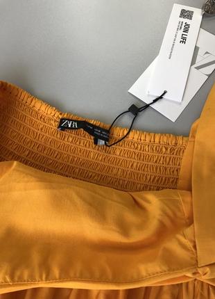 Трендові ярусну сукня максі zara з пишным рукавом свіжі колекцыи зара плаття сукня сарафан7 фото