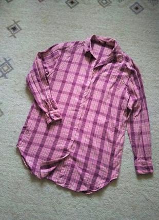36-40р. розовый в в клетку халат-рубашка, хлопок nasty gal2 фото