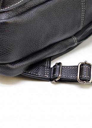 Шкіряний чоловічий рюкзак міський tarwa faw-7273-3md на білій нитці7 фото