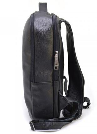 Шкіряний чоловічий рюкзак чорний tarwa fa-7287-3md на два відділу3 фото