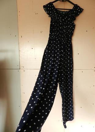 Комбинезон ромпер с воланом в горох