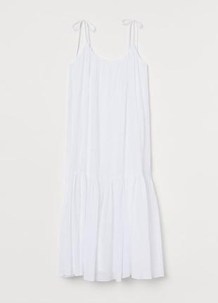Шикарное летнее белоснежное платье сарафан на подкладке бренд h&m2 фото
