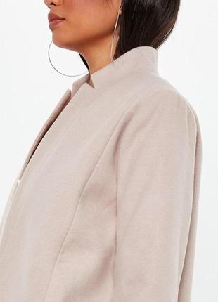Елегантне пряме пальто missguided без пояса uk14 пудровое2 фото