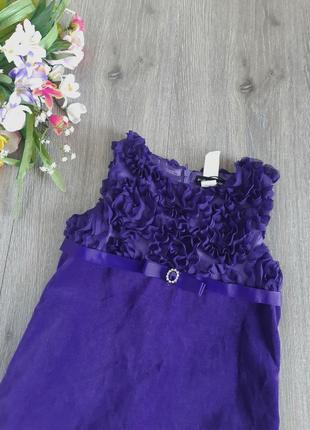Платье сукня велюр с апликацией фиолетовое,3-4 года2 фото