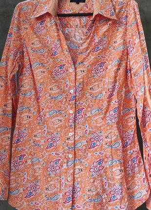Tommy hilfiger рубашка женская летняя огурец орнамент яркая брендовая2 фото