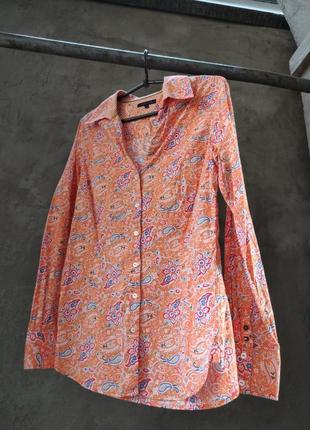 Tommy hilfiger рубашка женская летняя огурец орнамент яркая брендовая3 фото