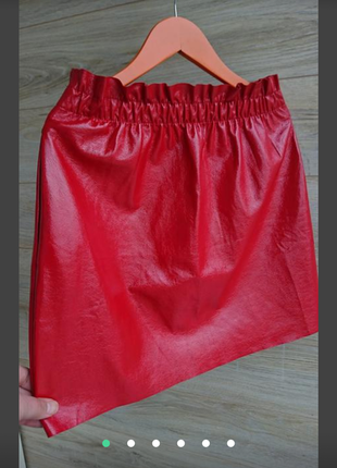 Юбка виниловая  под латекс zara размер s юбка латекс блестящая