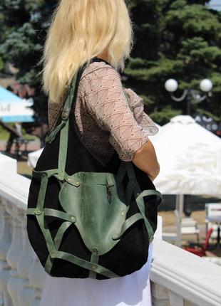 Сумка хобо на ременях