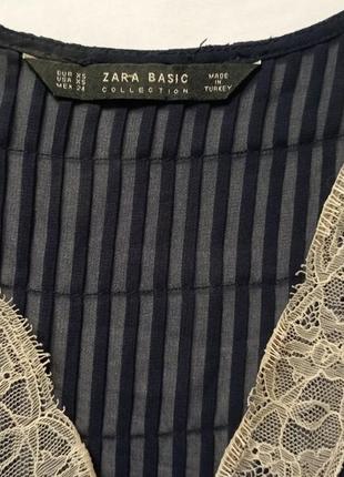 Шифоновая блуза плиссе с кружевом.6 фото