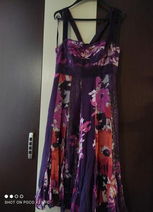Monsoon. натуральний шовк,  яскравий сарафан uk12