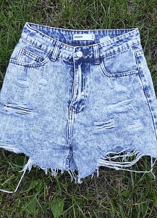 Женские джинсовые шорты кроп cropp 34р