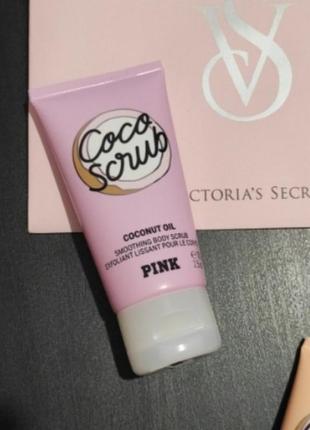 Мини взбитый скоаб для тела с кокосовым маслом whipped body scrub coco victoria's secret виктория сикрет вікторія сікрет pink оригинал2 фото