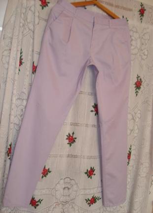 Супер брюки летние нежно-сиреневого цвета р.12,100%коттон.