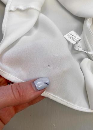 Шифонова біла блуза на запах7 фото