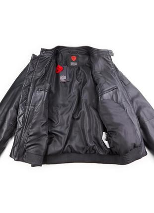 Чоловіча шкіряна куртка пілот бомбер byblos black