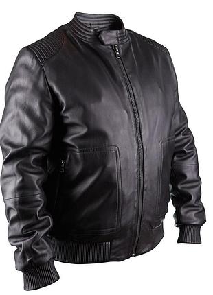 Чоловіча шкіряна куртка пілот бомбер byblos black