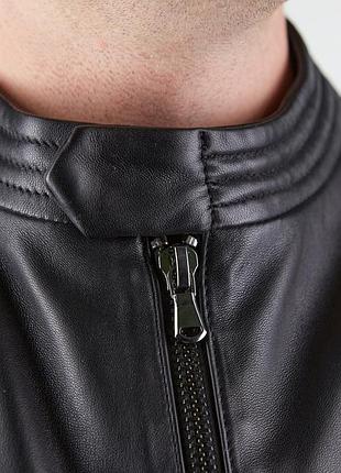 Чоловіча шкіряна куртка пілот бомбер byblos black