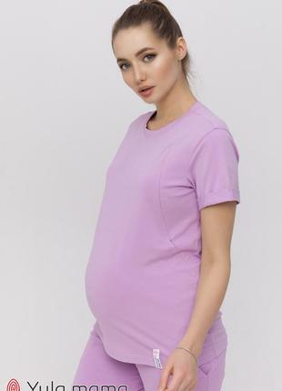 Летняя футболка для беременных и кормления megan nr-21.012 лаванда