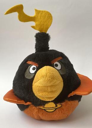 Мягкая игрушка angry birds бомб space птичка черная3 фото