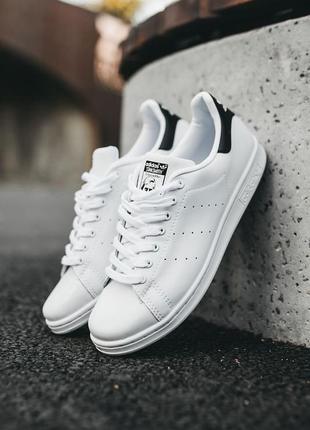 Кросівки adidas stan smith white/black, кроссовки, кеды кожаные